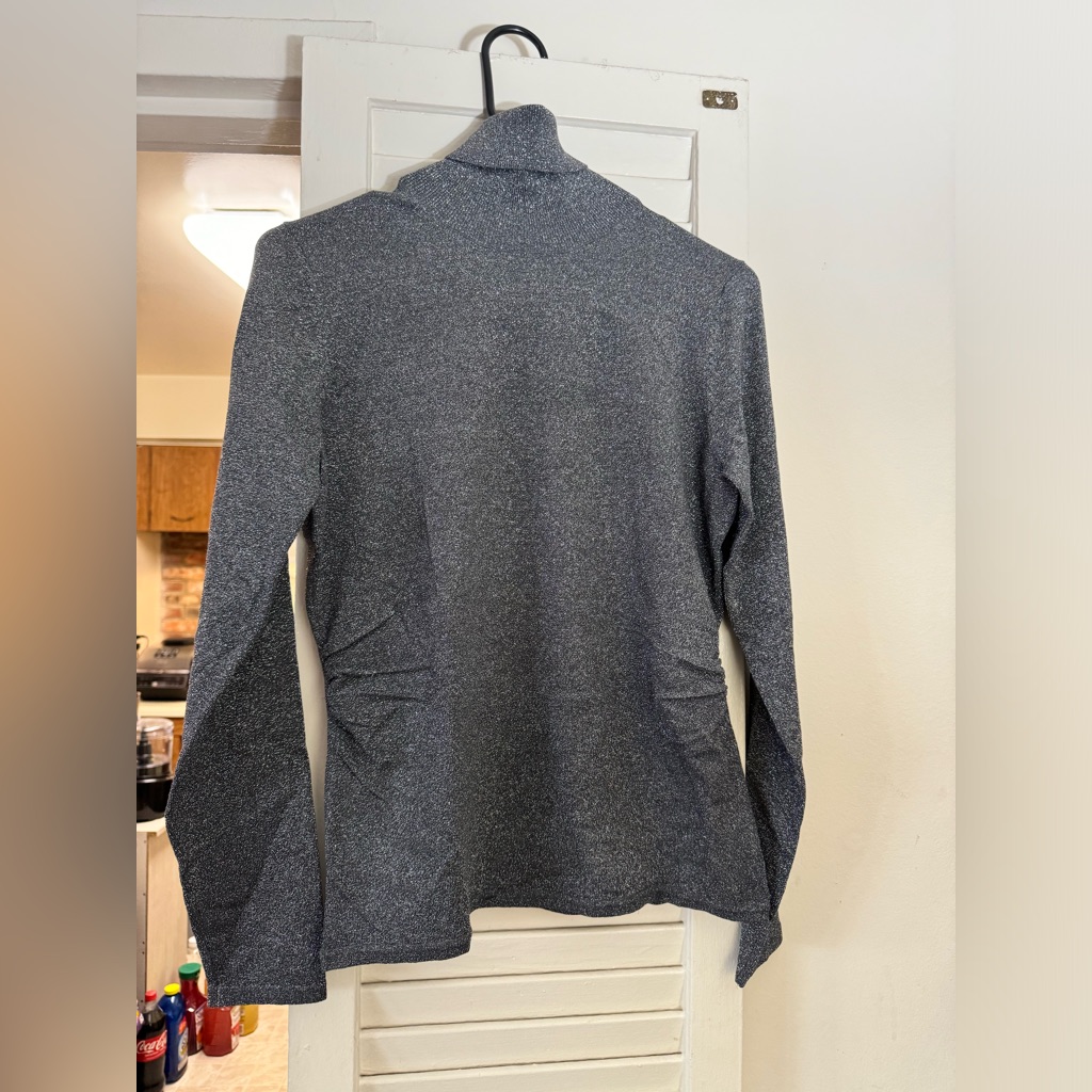 Gray Metallic Turtle Neck